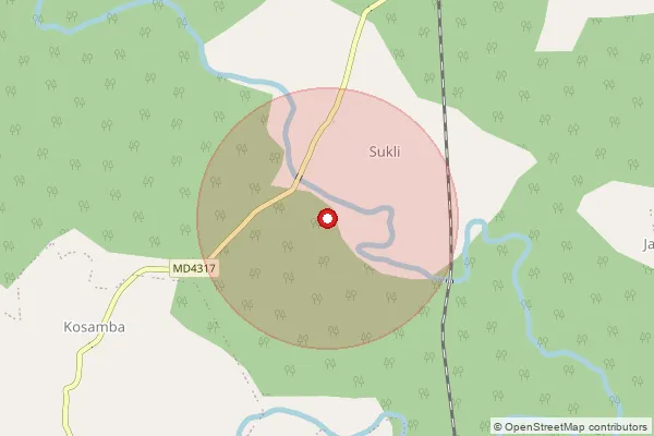 Map showing approximate area covered by Pincode 481449 — Tirodi S.O, Balaghat