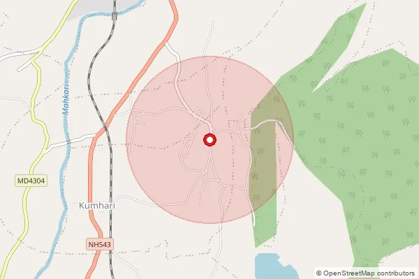 Map showing approximate area covered by Pincode 481551 — Lamta S.O, Balaghat