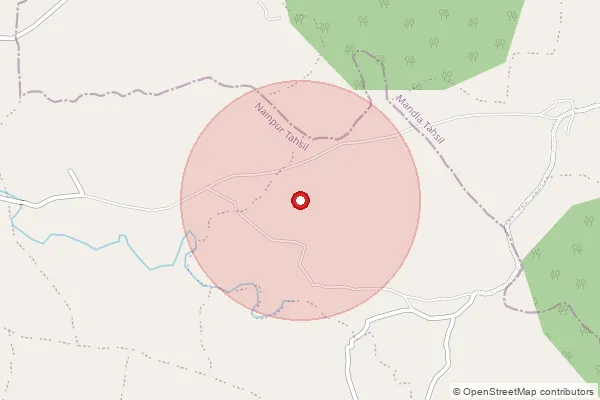 Map showing approximate area covered by Pincode 481556 — Paraswada S.O, Balaghat
