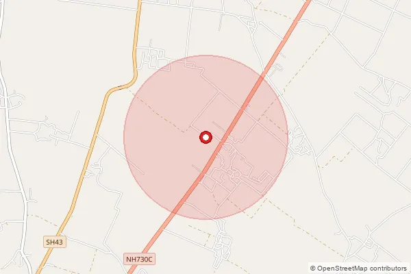 Map showing approximate area covered by Pincode 481661 — Mandla H.O, Mandla