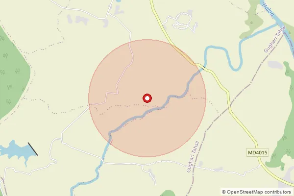 Map showing approximate area covered by Pincode 481664 — Patan B.O, Mandla
