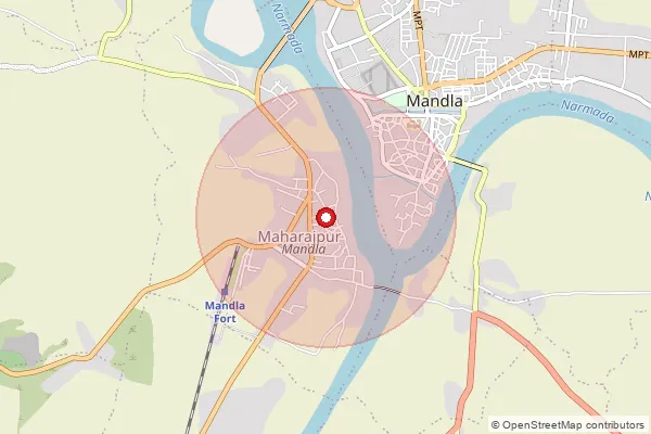 Map showing approximate area covered by Pincode 481665 — Ahmedpur  Bo, Mandla