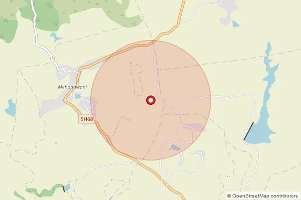 Map showing approximate area covered by Pincode 481672 — Chhirpani B.O, Mandla