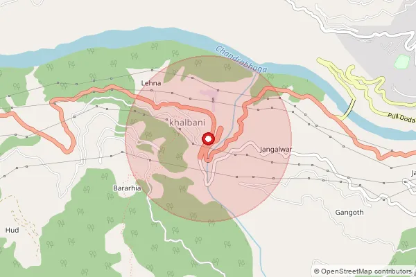 Map showing approximate area covered by Pincode 481768 — Chichgaon B.O, Mandla
