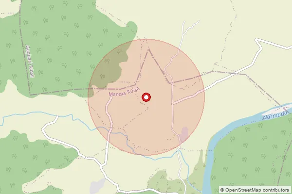 Map showing approximate area covered by Pincode 481776 — Gokulthana B.O, Mandla
