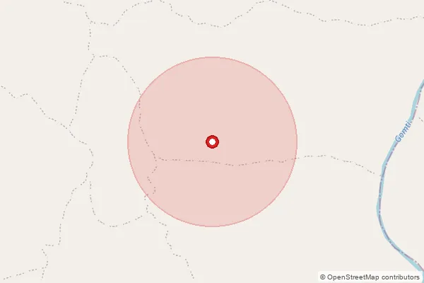 Map showing approximate area covered by Pincode 481880 — Chhanta B.O, Dindori