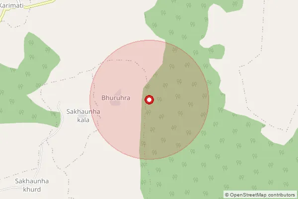 Map showing approximate area covered by Pincode 481885 — Chhapra B.O, Dindori