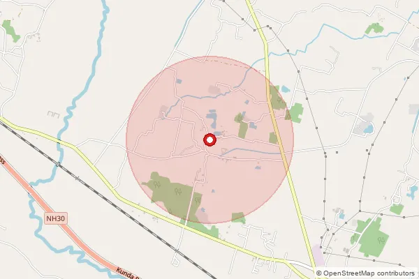 Map showing approximate area covered by Pincode 481995 — Anjani B.O, Mandla