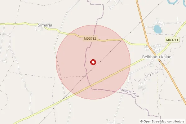 Map showing approximate area covered by Pincode 482002 — Archha B.O, Jabalpur