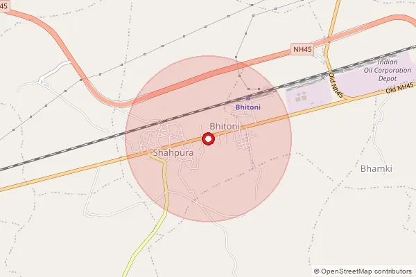 Map showing approximate area covered by Pincode 483119 — Bhaironghat Pipariya B.O, Jabalpur