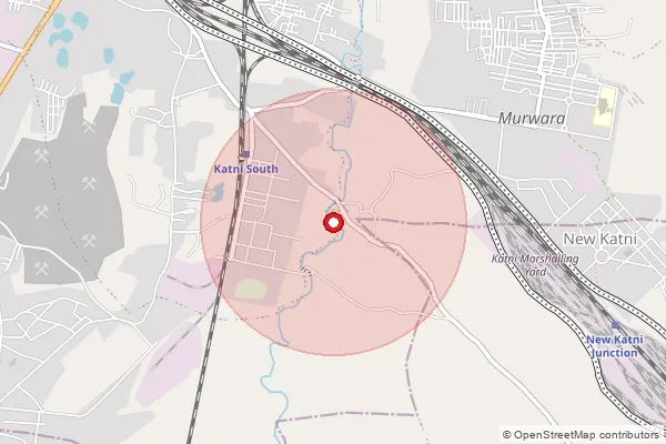 Map showing approximate area covered by Pincode 483504 — Katni Madhav Nagar S.O, Katni