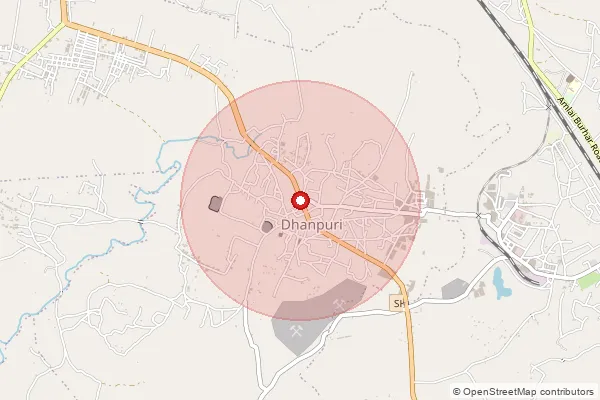 Map showing approximate area covered by Pincode 484114 — Dhanpuri S.O, Shahdol