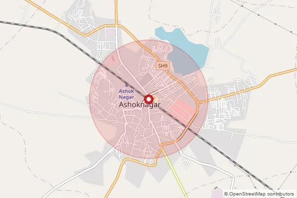 Map showing approximate area covered by Pincode 484120 — S.K. Nagar S.O, Anuppur