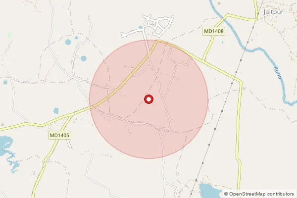 Map showing approximate area covered by Pincode 484669 — Kadaudi B.O, Shahdol