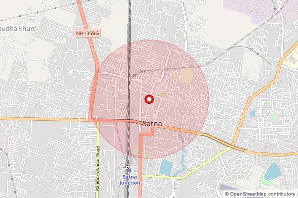 Map showing approximate area covered by Pincode 485334 — Hardua B.O, Satna