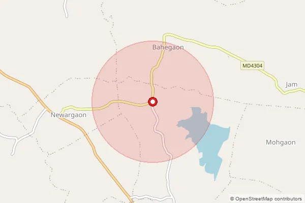 Map showing approximate area covered by Pincode 486115 — Bandhwa B.O, Rewa