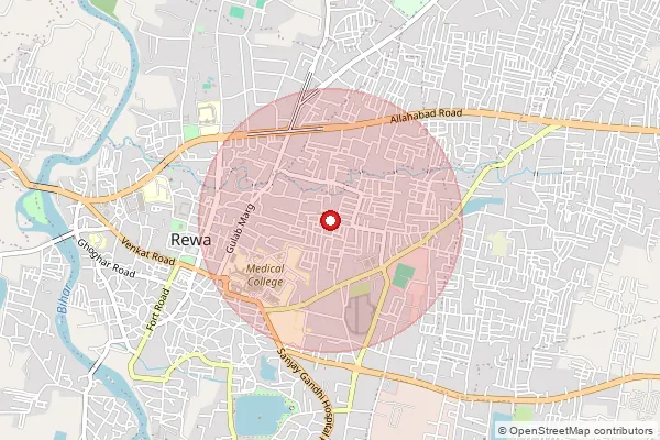 Map showing approximate area covered by Pincode 486448 — Badraon B.O, Rewa