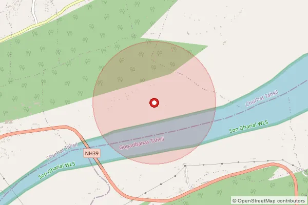 Map showing approximate area covered by Pincode 486771 — Chakdaur B.O, Sidhi