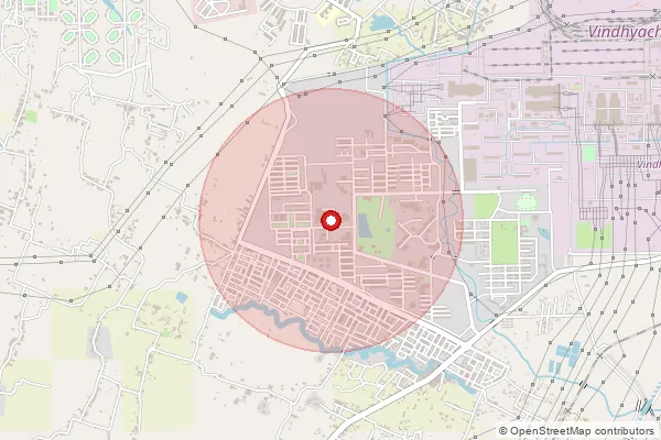 Map showing approximate area covered by Pincode 486885 — Vindhyanagar S.O, Singrauli