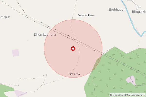 Map showing approximate area covered by Pincode 487551 — Jawaharganj Gadarwara S.O, Narsinghpur