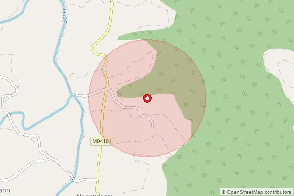 Map showing approximate area covered by Pincode 487881 — Sali Choka Road S.O, Narsinghpur