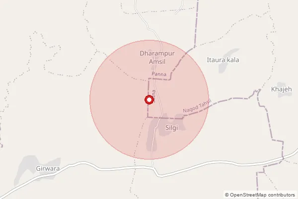 Map showing approximate area covered by Pincode 488333 — Badagaon B.O, Panna