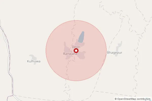 Map showing approximate area covered by Pincode 488442 — Barkheda B.O, Panna