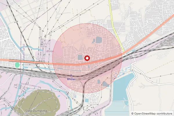 Map showing approximate area covered by Pincode 490009 — Bhilai West So, Durg