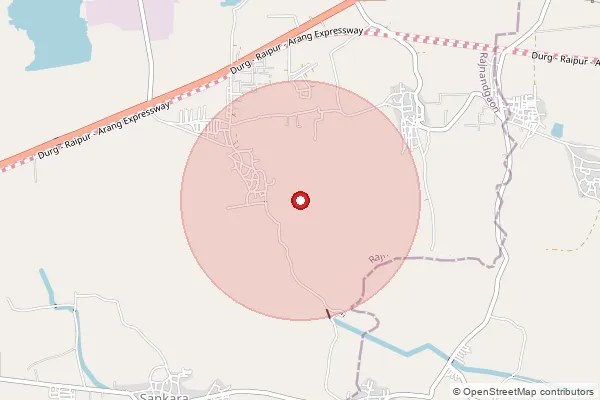 Map showing approximate area covered by Pincode 490020 — Smriti Nagar Bhilai So, Durg