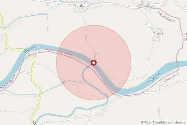 Map showing approximate area covered by Pincode 491001 — Durg Ho, Durg