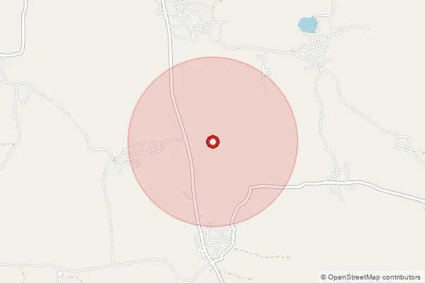 Map showing approximate area covered by Pincode 491223 — Achaud Bo, Balod