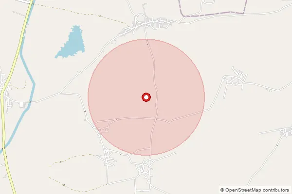 Map showing approximate area covered by Pincode 491225 — Chaurel Bo, Balod