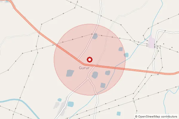 Map showing approximate area covered by Pincode 491227 — Chitod Bo, Balod