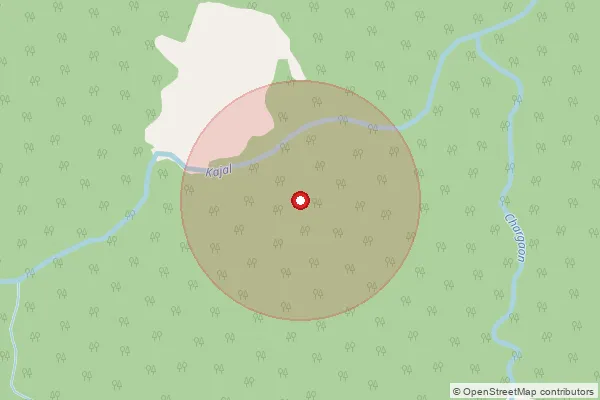 Map showing approximate area covered by Pincode 491230 — Chiharo B.O., Balod