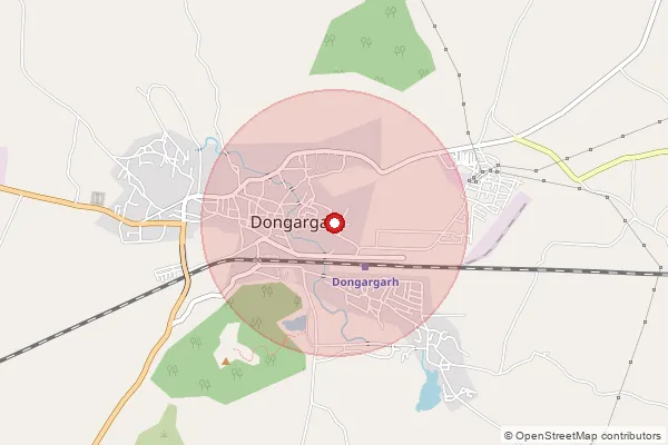 Map showing approximate area covered by Pincode 491445 — Dhara Bo, Rajnandgaon