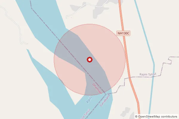 Map showing approximate area covered by Pincode 491771 — Achholi Bo, Balod