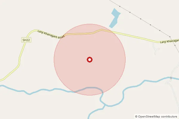 Map showing approximate area covered by Pincode 491881 — Baldeopur Bo, Rajnandgaon