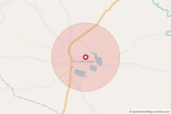 Map showing approximate area covered by Pincode 491885 — Khudmudi Bo, Rajnandgaon