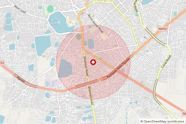 Map showing approximate area covered by Pincode 492001 — Raipur Ho, Raipur