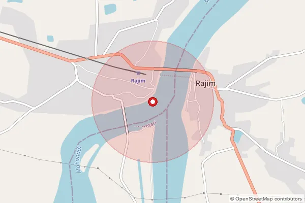 Map showing approximate area covered by Pincode 493992 — Basin Bo, Gariyaband