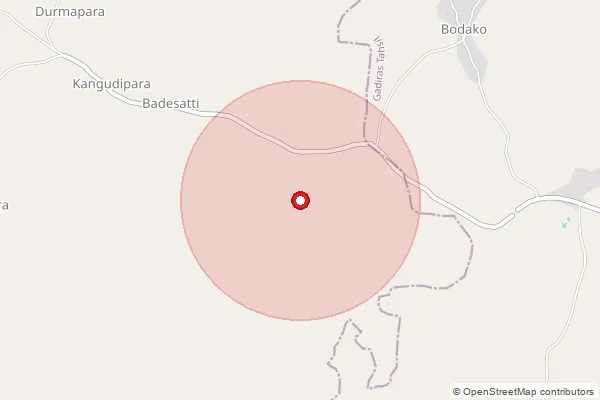 Map showing approximate area covered by Pincode 494111 — Gumodhi B.O, Na