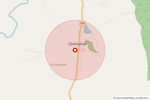 Map showing approximate area covered by Pincode 494122 — Polampalli B.O, Sukma