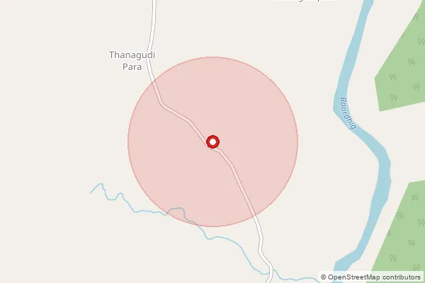 Map showing approximate area covered by Pincode 494220 — Hadeli Bo, Kondagaon