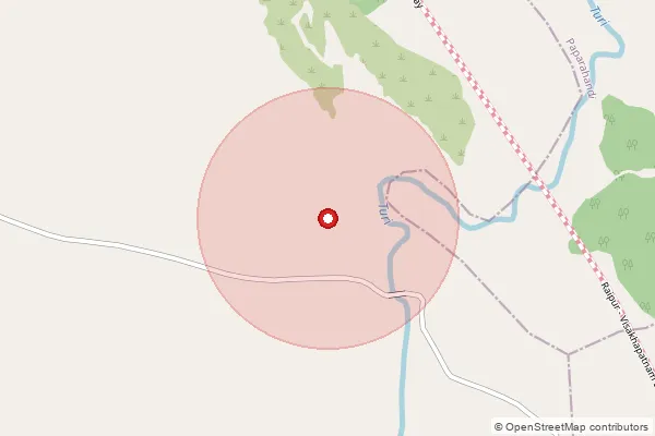 Map showing approximate area covered by Pincode 494222 — Karpawand B.O, Raipur