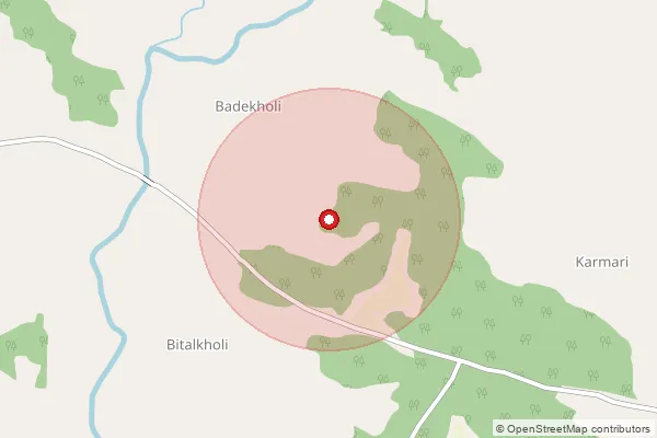 Map showing approximate area covered by Pincode 494230 — Amabeda B.O, Kondagaon