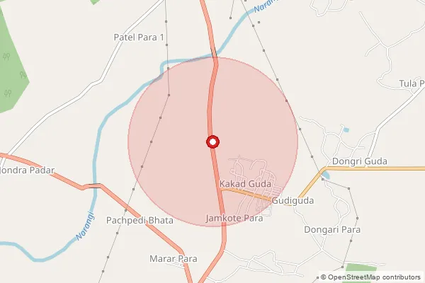 Map showing approximate area covered by Pincode 494237 — Torandi, Kondagaon