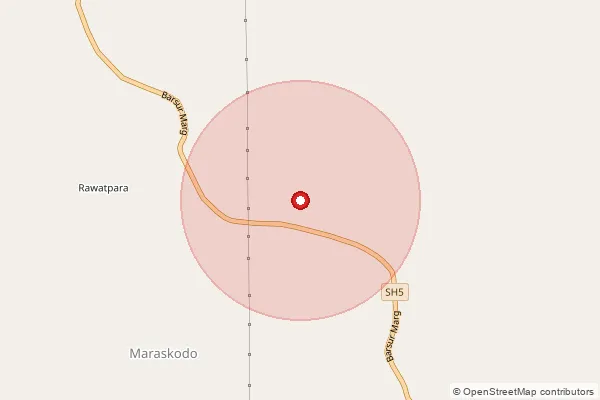 Map showing approximate area covered by Pincode 494347 — Salna B.O, Raipur
