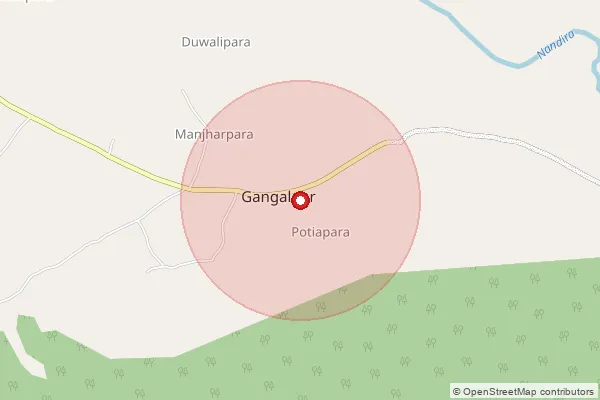 Map showing approximate area covered by Pincode 494444 — Etpal B.O, Raipur