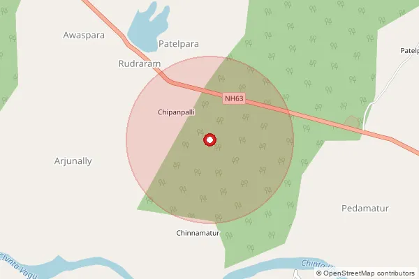 Map showing approximate area covered by Pincode 494448 — Cherpalli B.O, Raipur