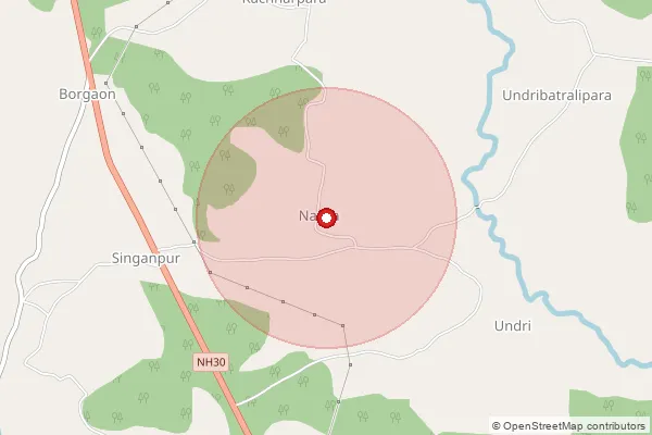 Map showing approximate area covered by Pincode 494776 — Bhingidar, Kanker